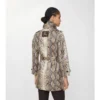 Abrigo corto de algodón recubierto con estampado de pitón Stonehaven Car Coat