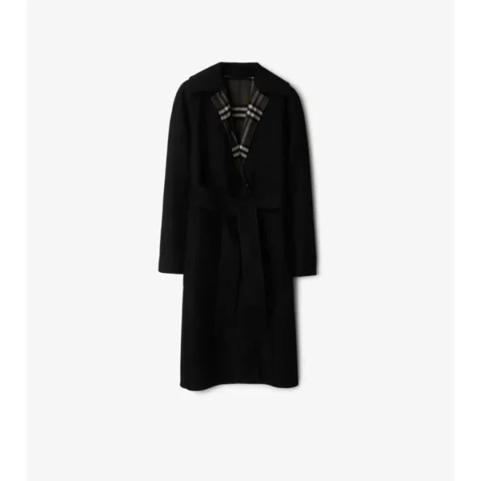 Abrigo cruzado reversible de lana