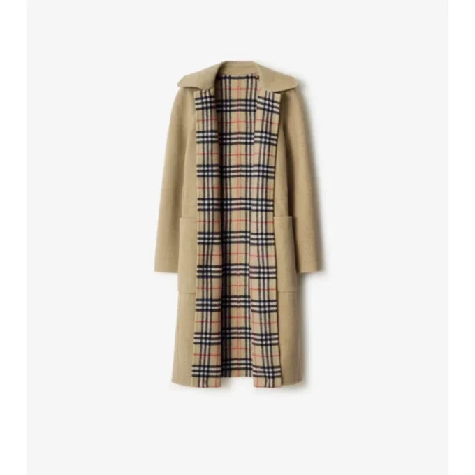 Abrigo cruzado reversible de lana