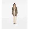 Abrigo cruzado reversible de lana con capucha