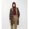 Abrigo cruzado reversible de lana con capucha