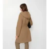 Abrigo cruzado reversible de lana con capucha