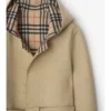 Abrigo cruzado reversible de lana con capucha