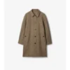 Abrigo largo de lana con diseño en espiga «Dual Burberry Car Coat»