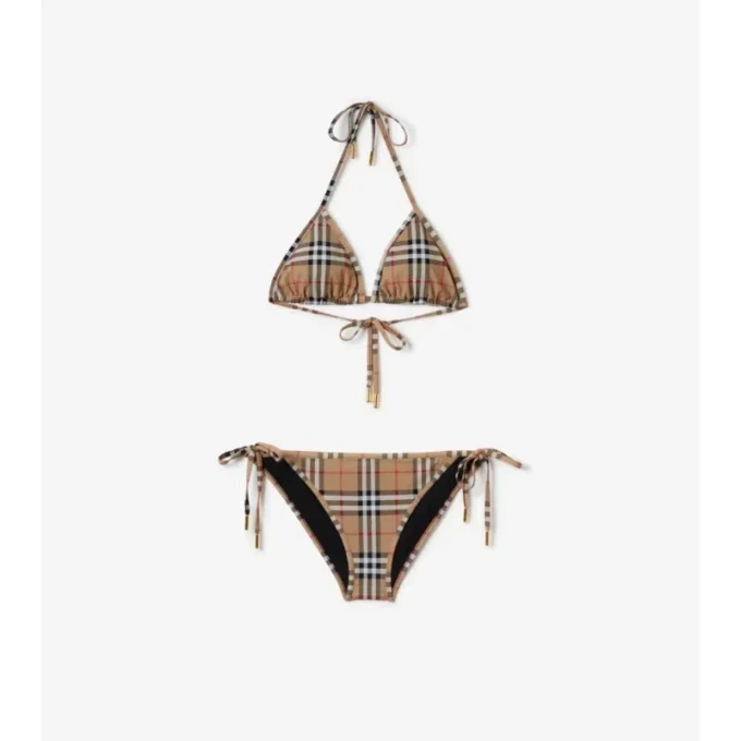 Bikini triangular a cuadros