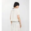 Blusa de gasa de algodón con estampado de cuadros