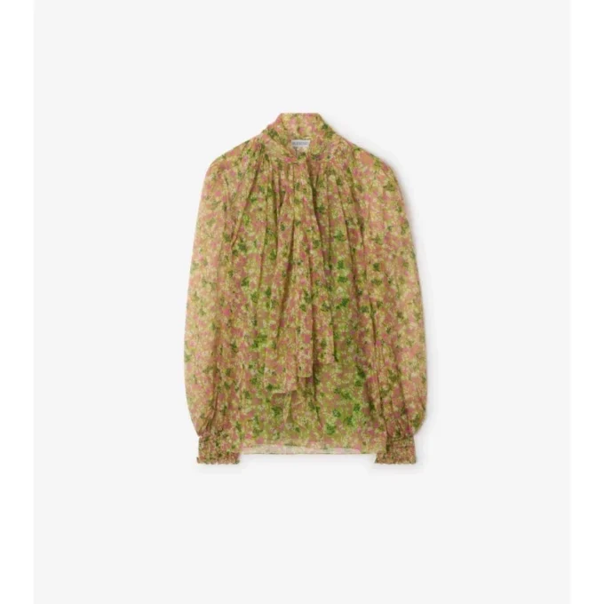 Blusa de seda con estampado floral