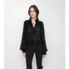 Blusa de terciopelo de mezcla de seda de estilo barroco