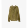 Blusa de terciopelo de mezcla de seda Torch