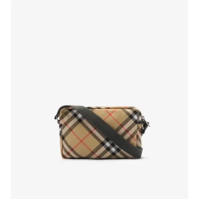 Bolso bandolera pequeño con estampado de cuadros 