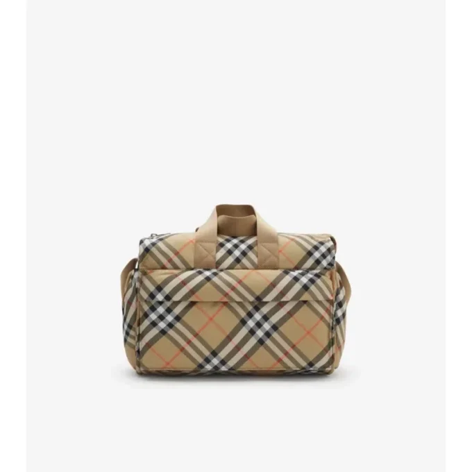 Bolso cambiador con estampado de cuadros