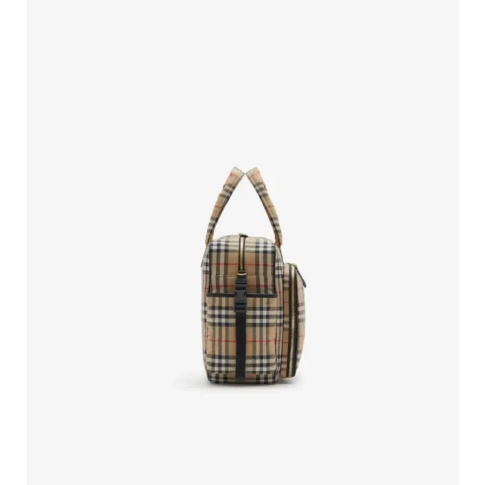 Bolso cambiador con estampado de cuadros