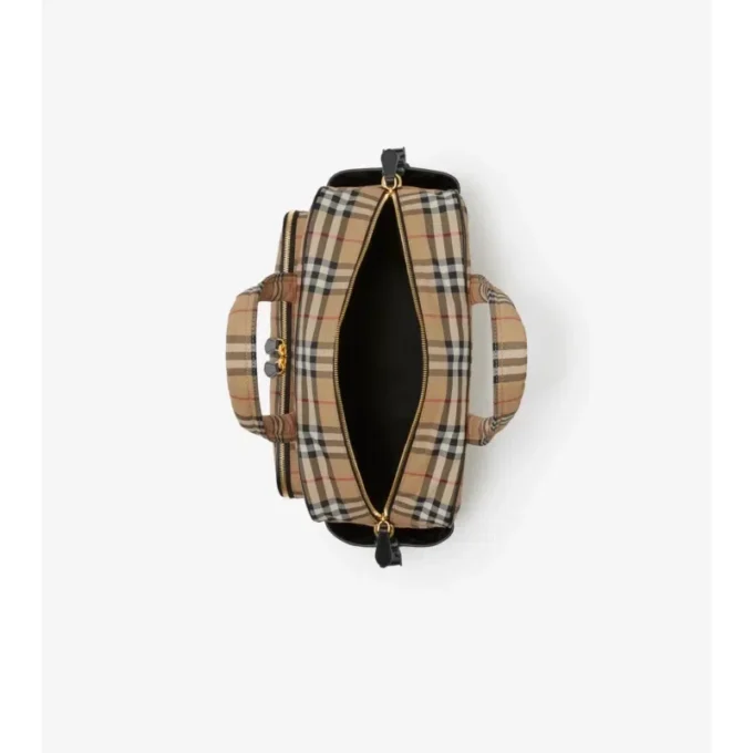 Bolso cambiador con estampado de cuadros