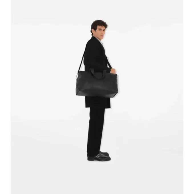 Bolso de viaje con estampado de cuadros en relieve