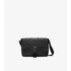 Bolso mensajero pequeño con estampado de cuadros en relieve y hebilla 