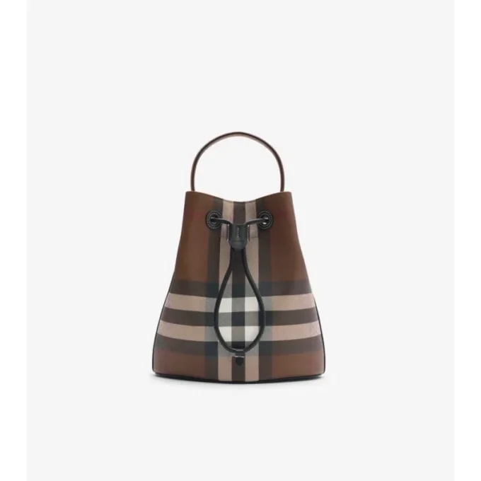 Bolso tipo cubo con estampado de cuadros pequeños