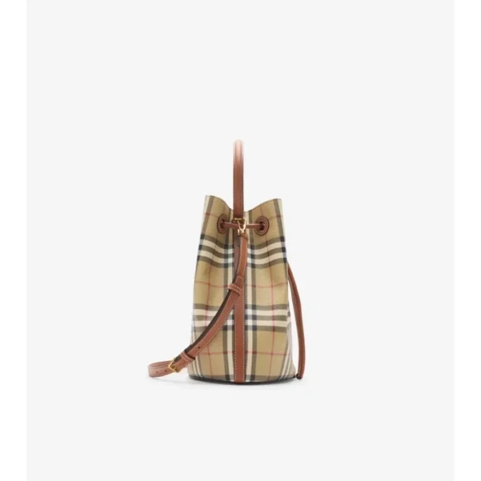 Bolso tipo cubo con estampado de cuadros pequeños