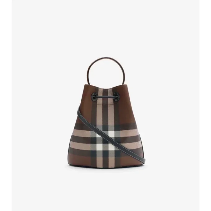 Bolso tipo cubo con estampado de cuadros pequeños