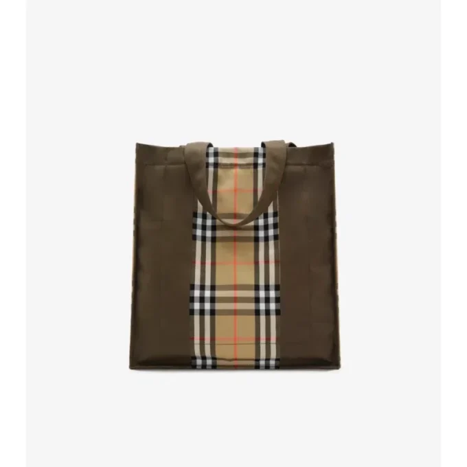 Bolso tote con estampado de cuadros