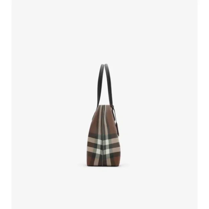 Bolso tote mediano con estampado de cuadros