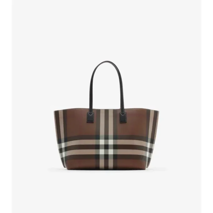 Bolso tote mediano con estampado de cuadros