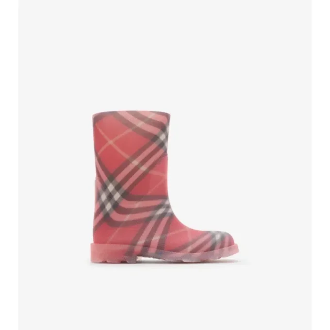 Botas altas de caucho con estampado de cuadros