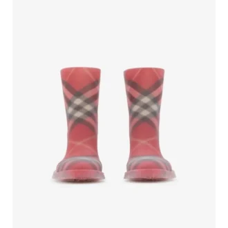 Botas altas de caucho con estampado de cuadros