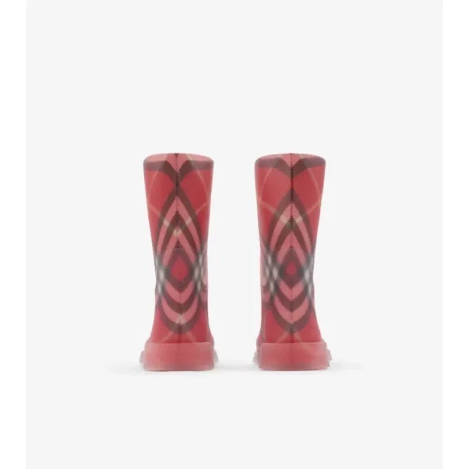 Botas altas de caucho con estampado de cuadros