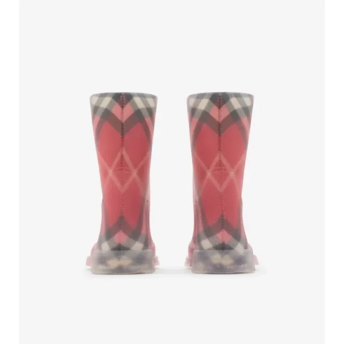 Botas altas de caucho con estampado de cuadros