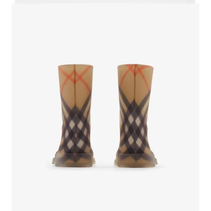 Botas altas de caucho con estampado de cuadros