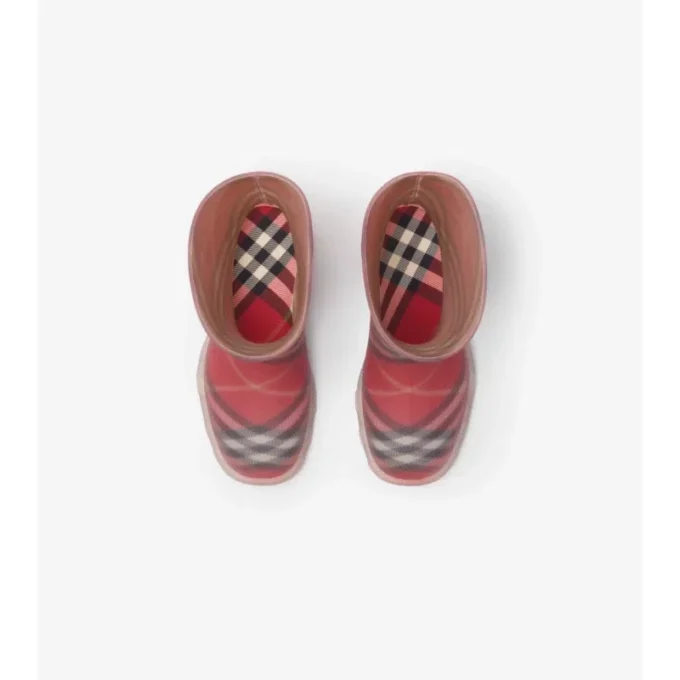 Botas altas de caucho con estampado de cuadros