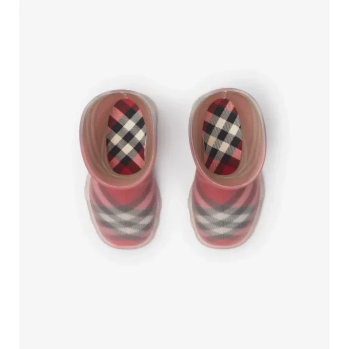Botas altas de caucho con estampado de cuadros