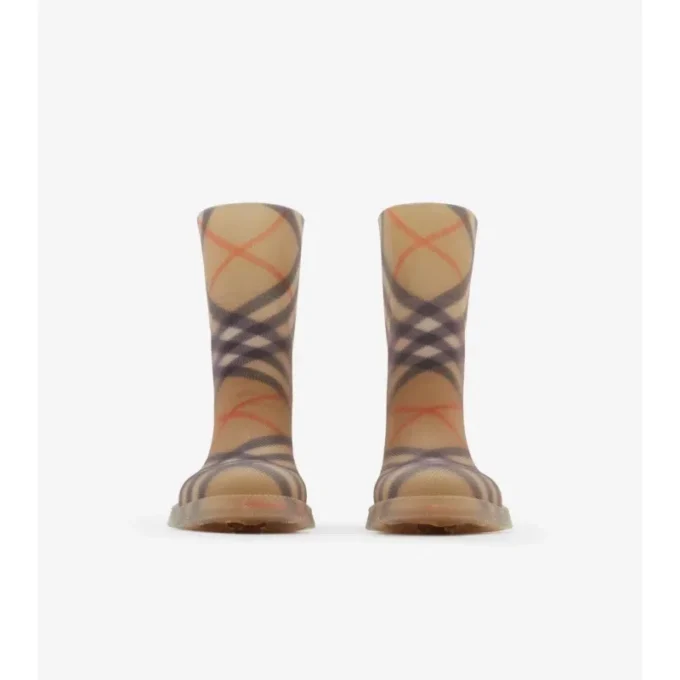 Botas altas de caucho con estampado de cuadros