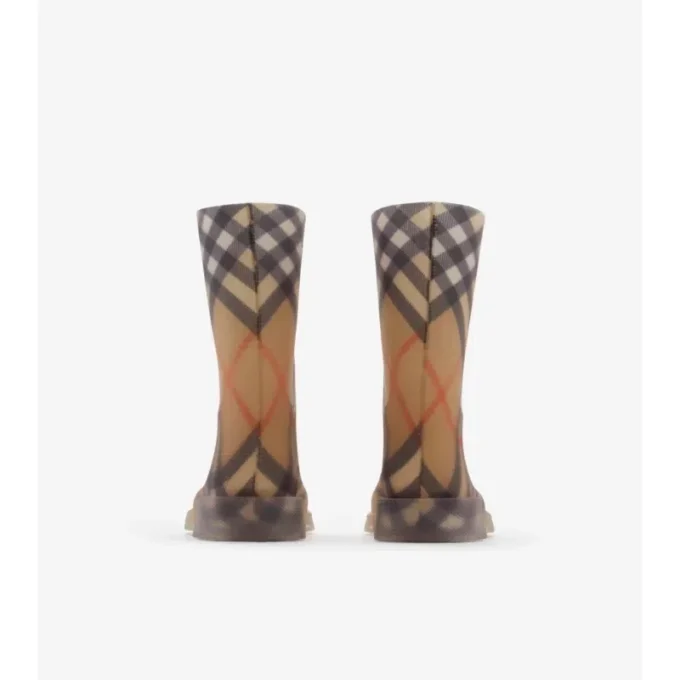 Botas altas de caucho con estampado de cuadros