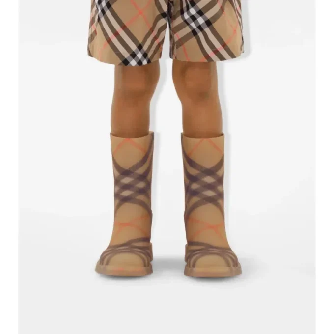 Botas altas de caucho con estampado de cuadros