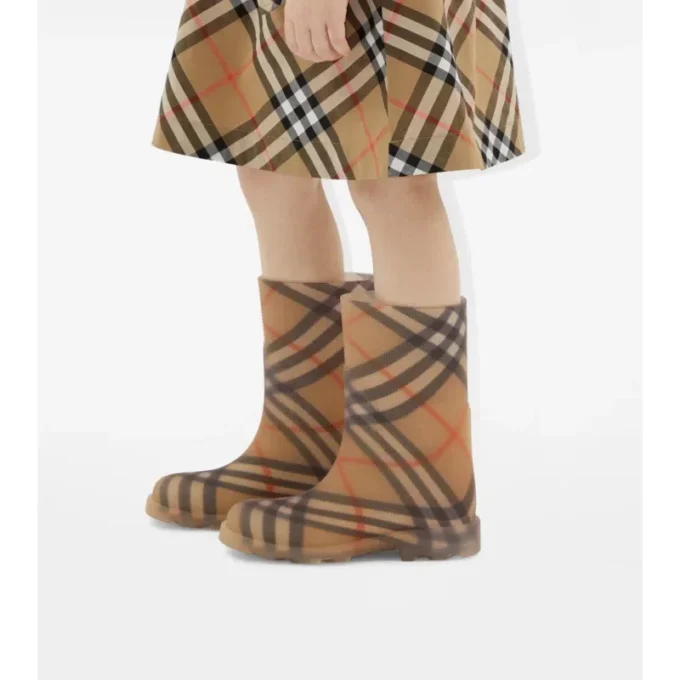 Botas altas de caucho con estampado de cuadros