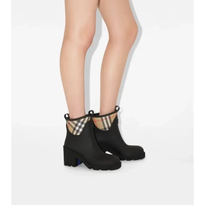 Botas bajas con tacón y estampado Marsh de caucho 