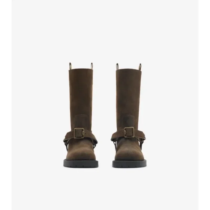 Botas bajas de ante suave estilo silla de montar 