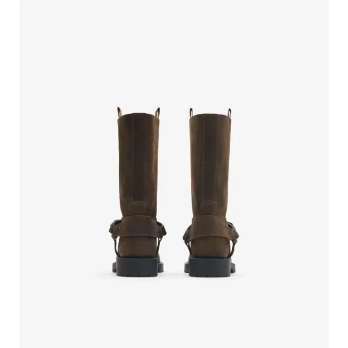 Botas bajas de ante suave estilo silla de montar 