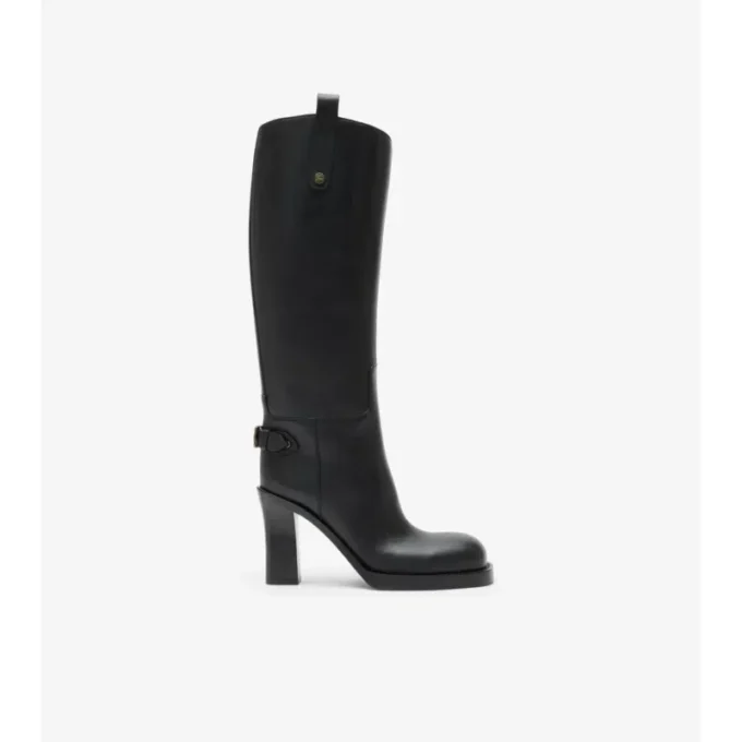 Botas Cavalier de tacón de piel