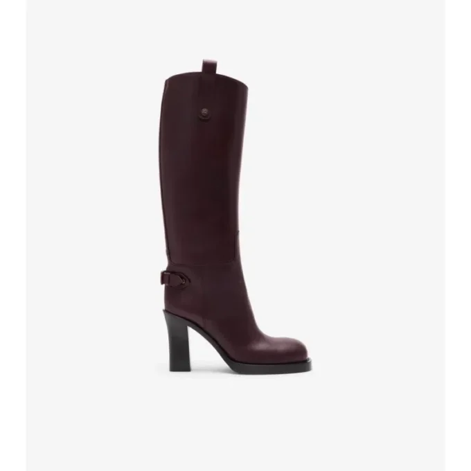 Botas Cavalier de tacón de piel