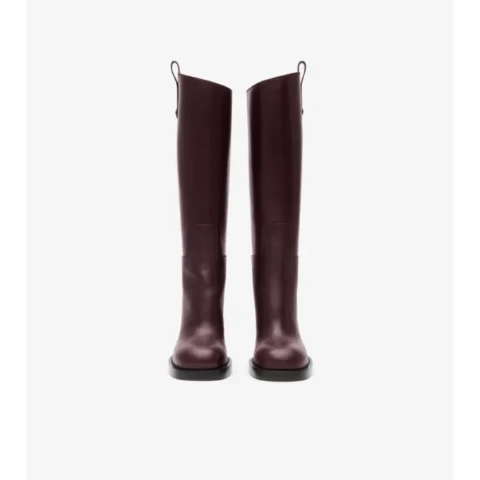 Botas Cavalier de tacón de piel