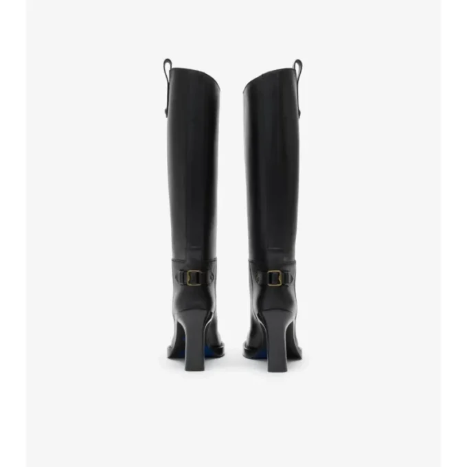 Botas Cavalier de tacón de piel