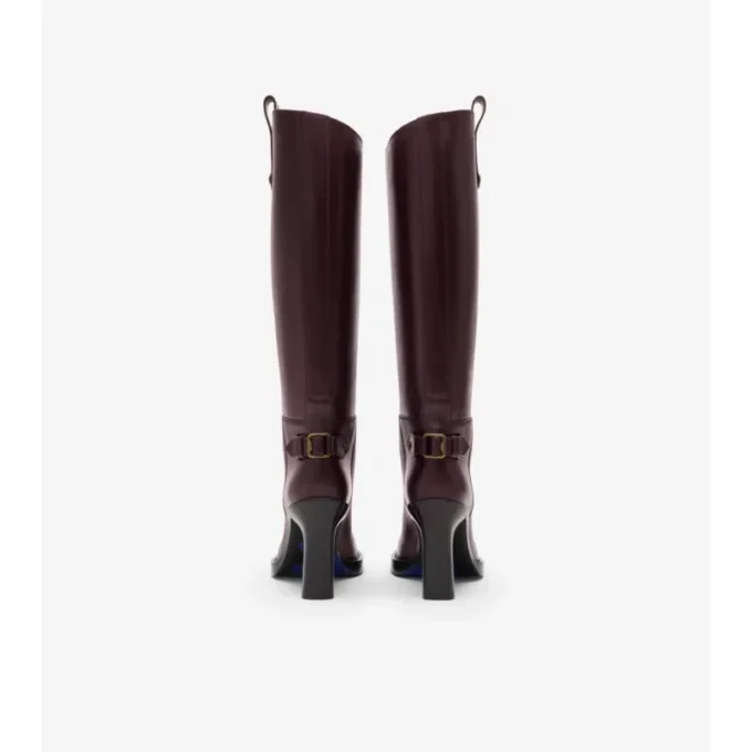 Botas Cavalier de tacón de piel