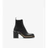 Botas Chelsea con tacón de grava de piel 