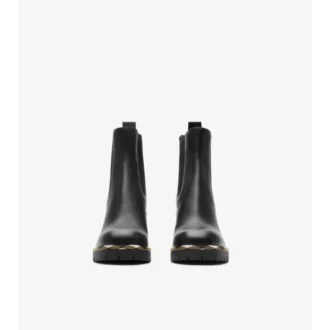 Botas Chelsea con tacón de grava de piel 