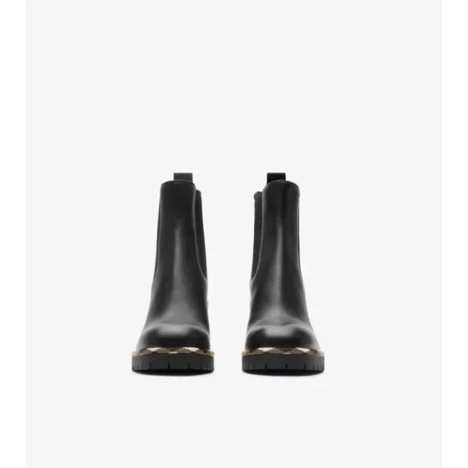 Botas Chelsea con tacón de grava de piel 