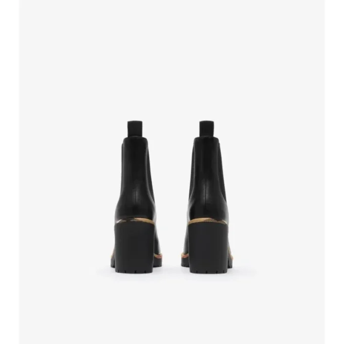 Botas Chelsea con tacón de grava de piel 