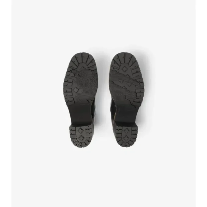 Botas Chelsea con tacón de grava de piel 