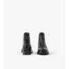 Botas Chelsea de piel con paneles de cuadros